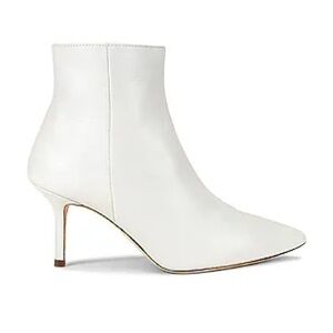 L'AGENCE White Leather Pointed-Toe Ankle Booties